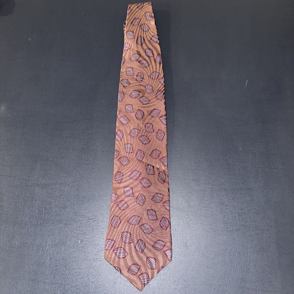 Vintage Silk Neck Tie Sturbridge Tiemakers To America  Mens Brown Burgundy Silk